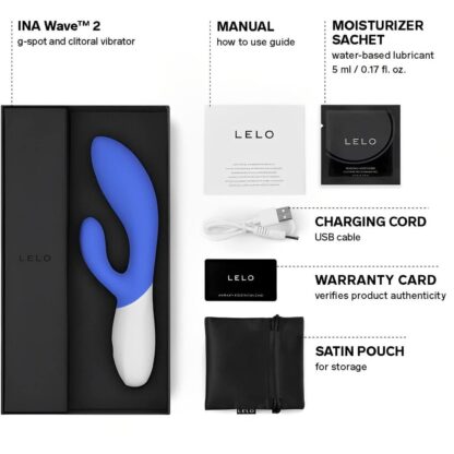 Lelo Ina Wave 2 Luxury Rechargeable Vibe Blue - Image 3